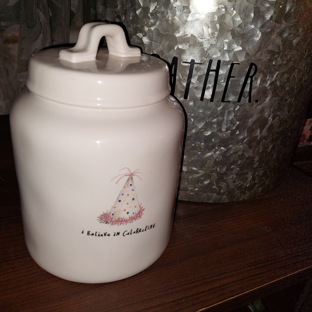Rae Dunn I believe in celebrating large canister